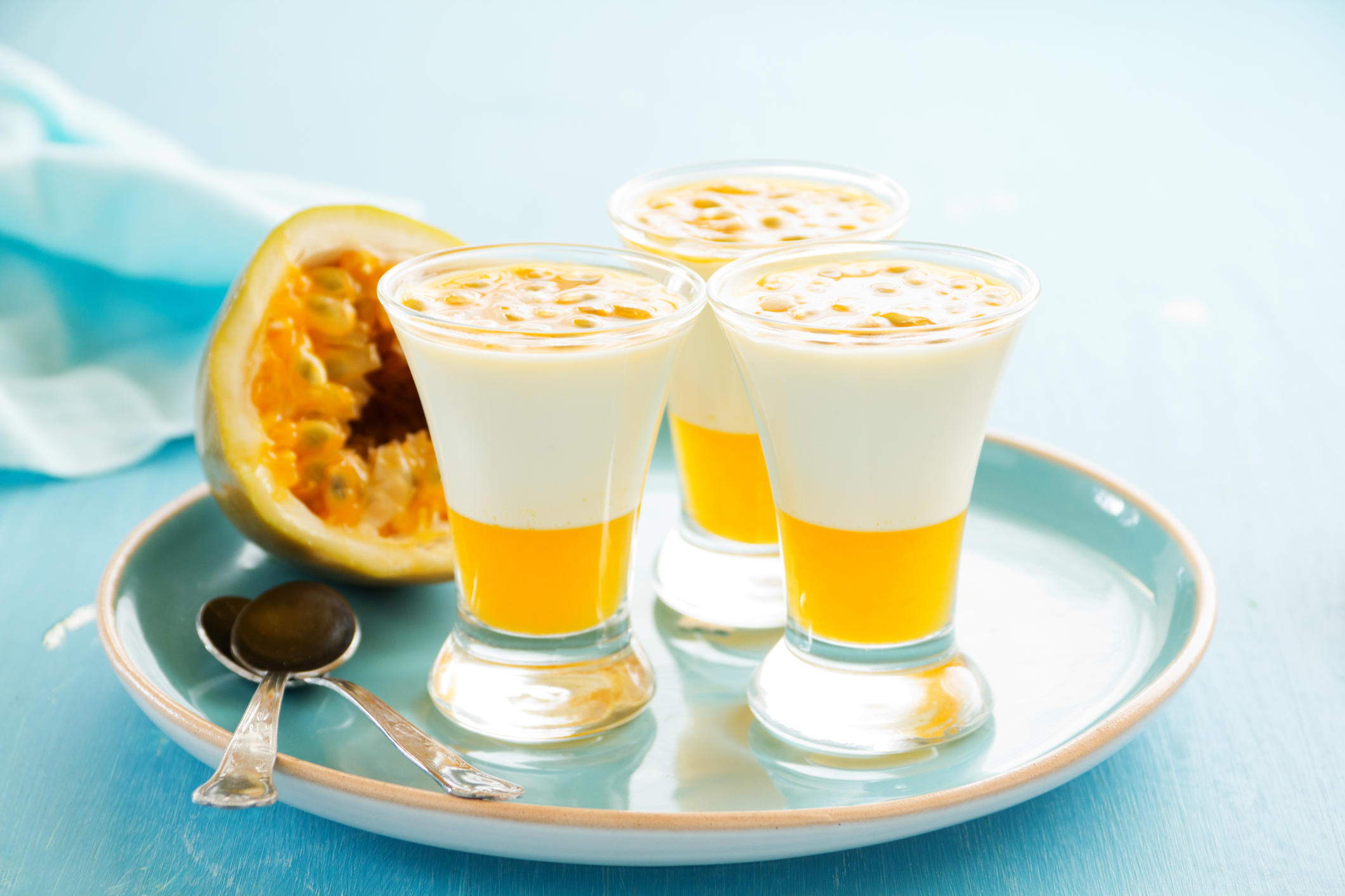 Silky Passion Fruit Panna Cotta With Vanilla Bean
