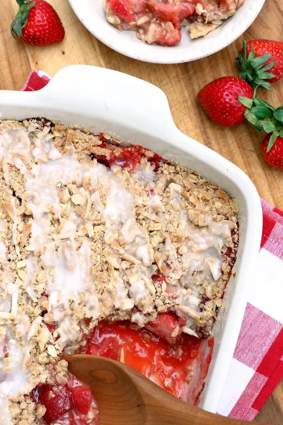 Easy Strawberry Almond Crisp Dessert Recipe