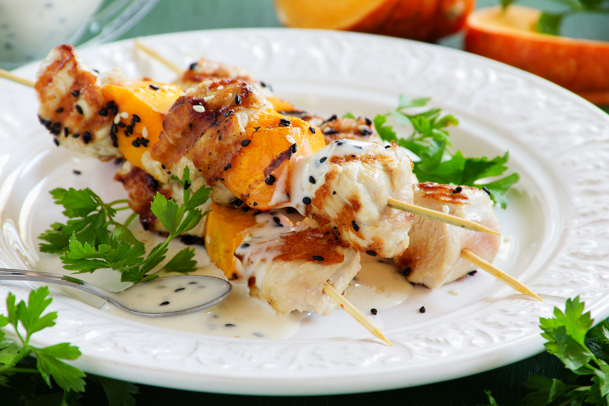 Turkish Shish Kebab and Pumpkin Roast Harmony