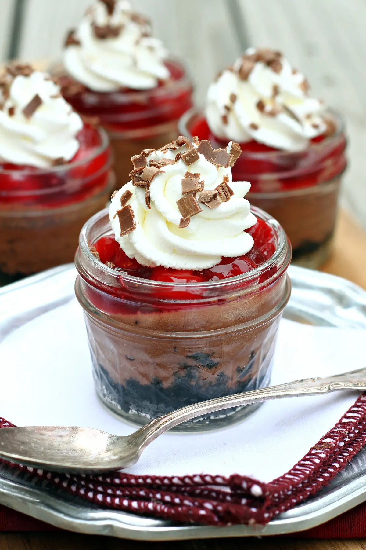 Mini Black Forest Cheesecakes in Jars Recipe