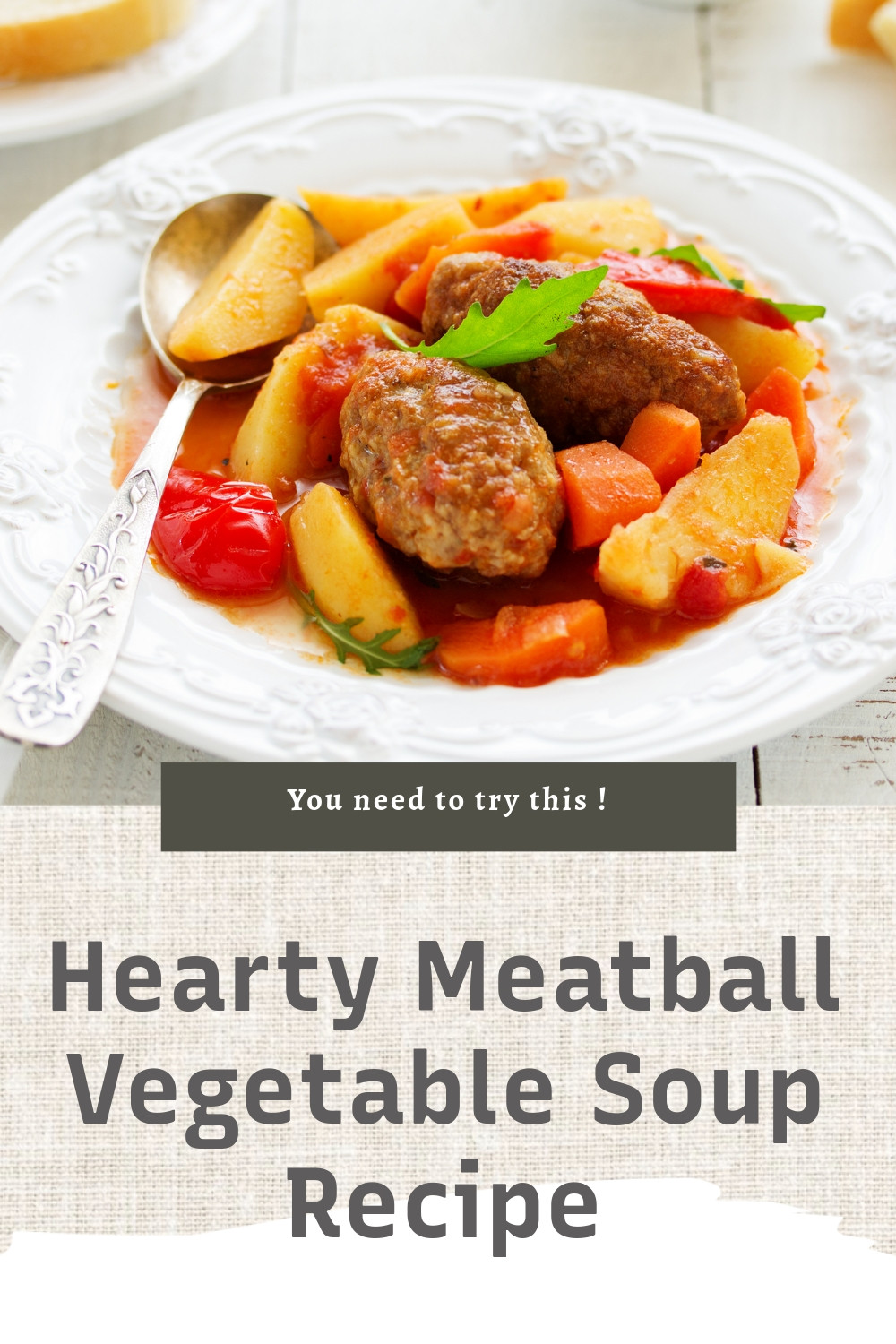 Hearty Meatball Vegetable Soup Comfort Recipe ingredients