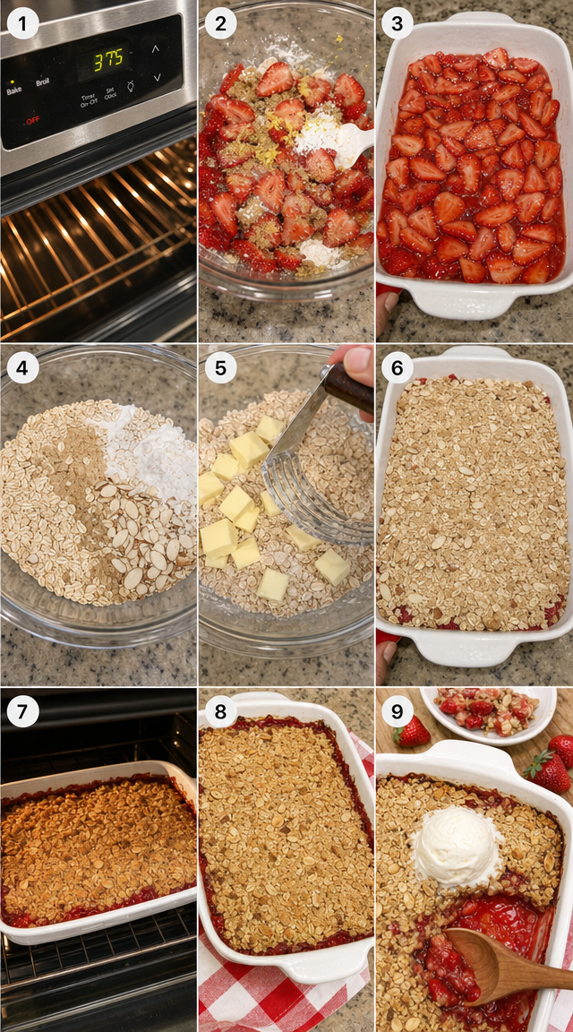 Strawberry Almond Crisp An Easy Summer Dessert ingredients