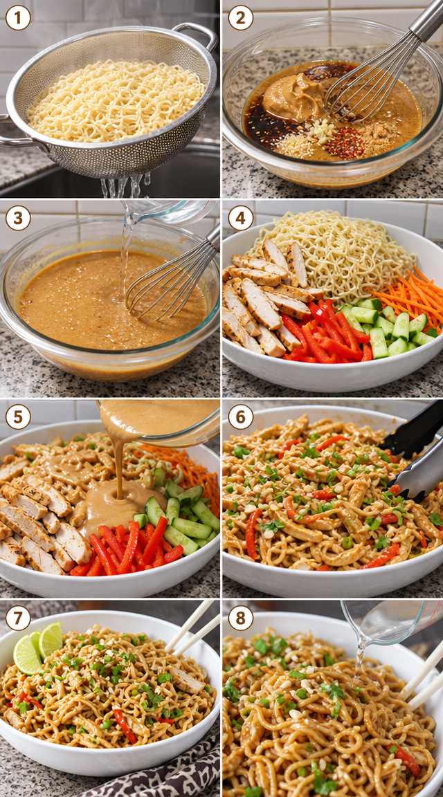 Quick Thai Peanut Noodle Bowl Dinner Idea ingredients