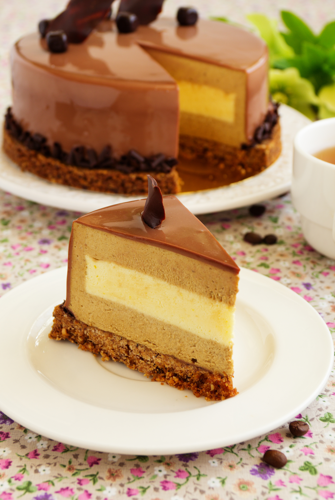 Amaretto Mousse Cake with Coffee Easy Recipe