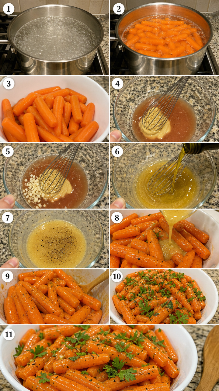 Warm Carrots Dressed in Dijon Herb Sauce ingredients