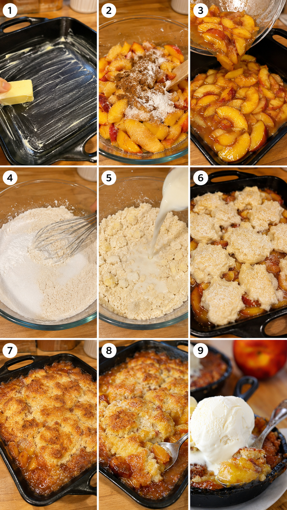 Warm Peach Cobbler Vanilla Ice Cream Bliss ingredients