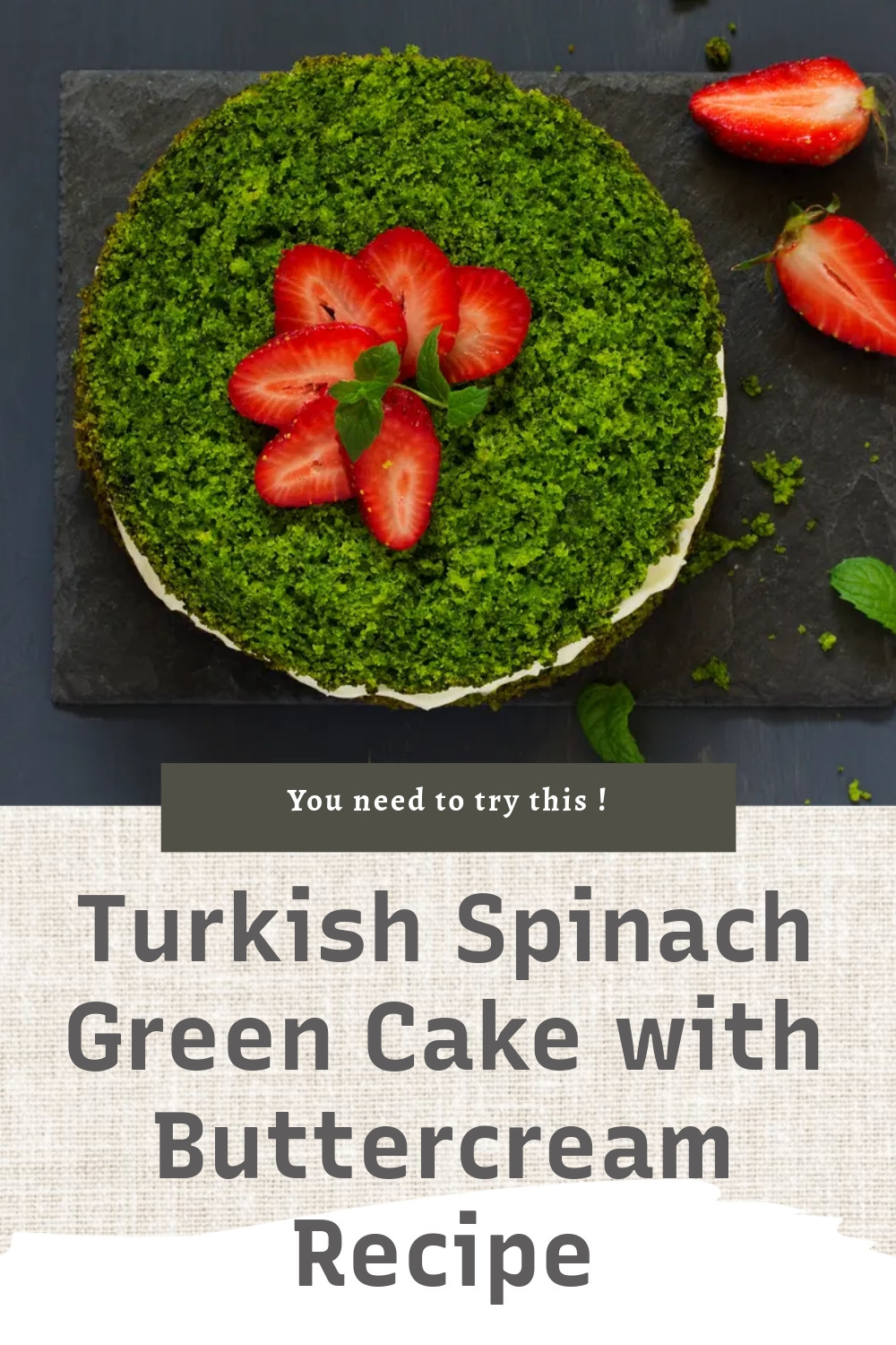 Turkish Spinach Cake with Buttercream Frosting ingredients