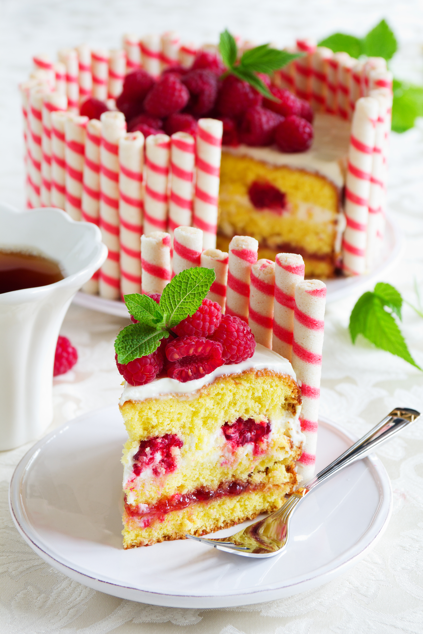 Raspberry Cream Waffle Cake Recipe Delight
