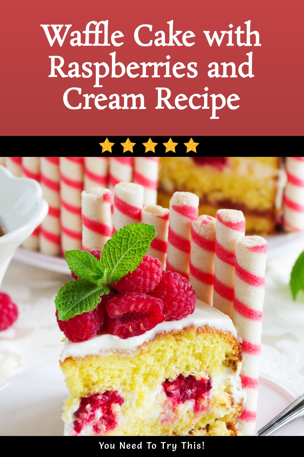 Raspberry Cream Waffle Cake Recipe Delight ingredients
