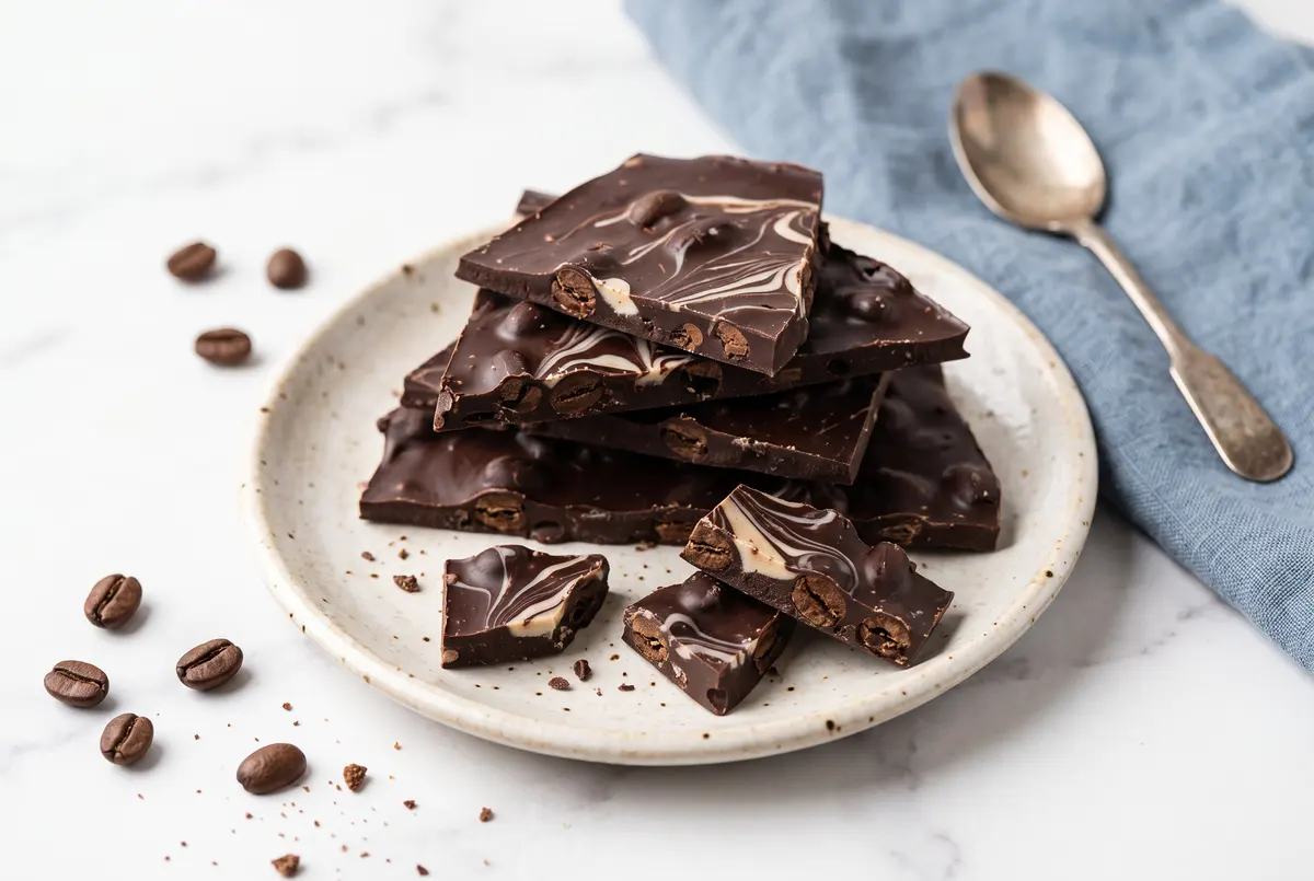 Easy Dark Chocolate Coffee Bean Bark (5-Ingredient)