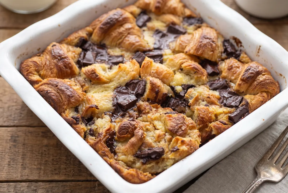 Chocolate Croissant Bread Pudding