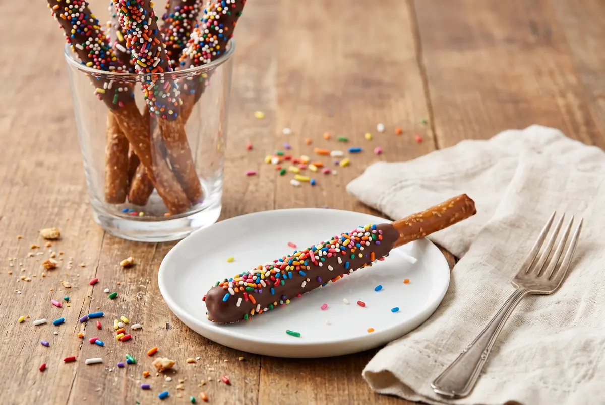 Chocolate Dipped Pretzel Rods