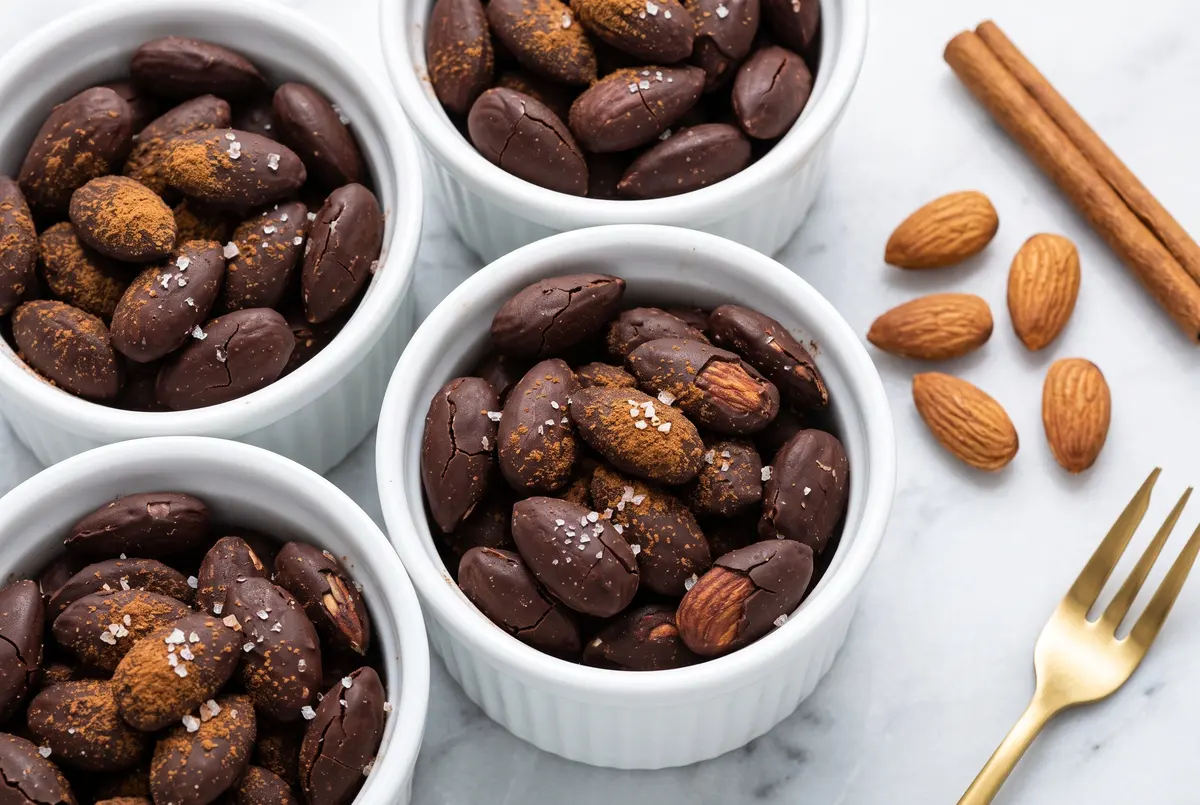 Easy Spiced Chocolate Almonds with Cayenne & Cinnamon