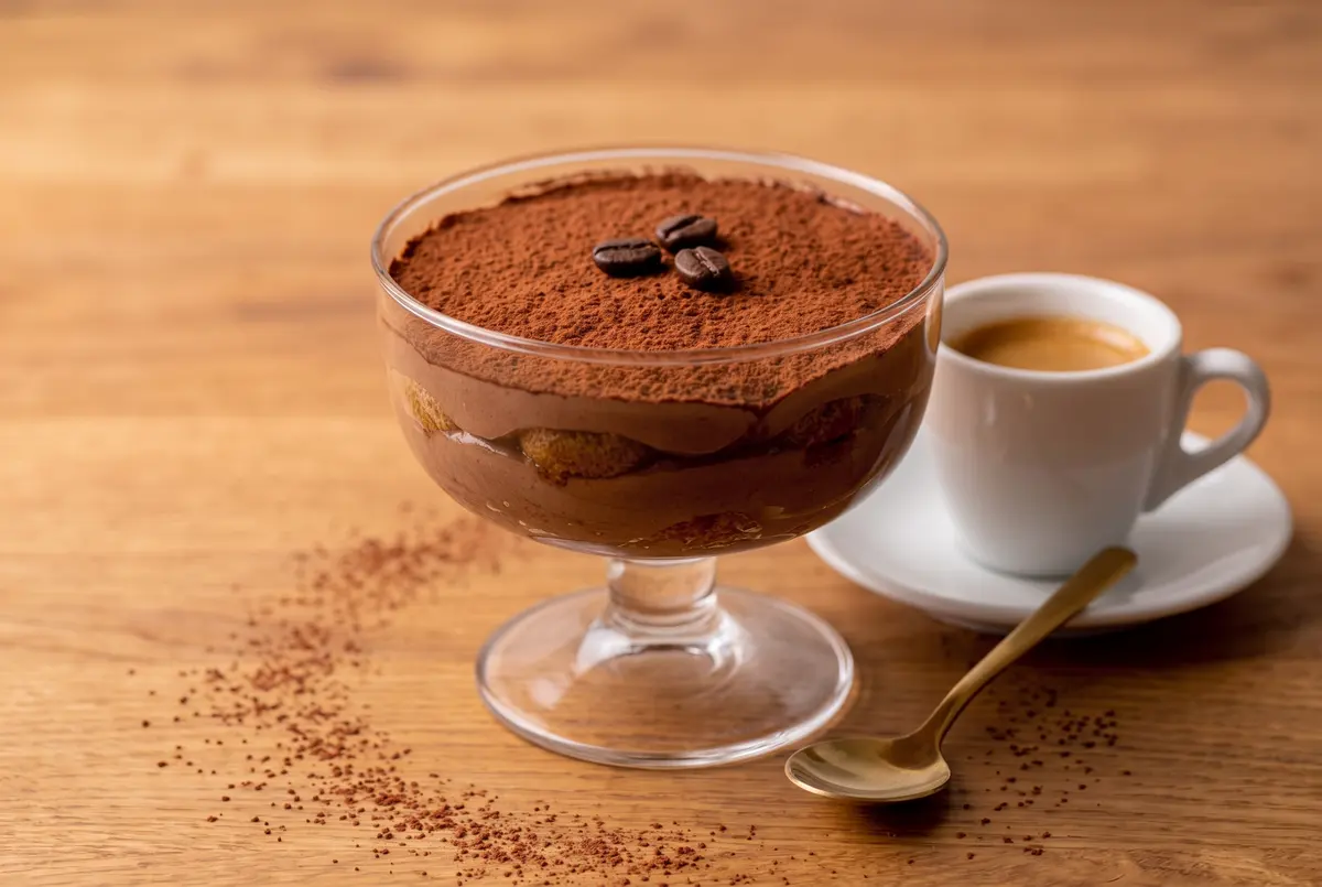 Chocolate espresso tiramisu cup layers