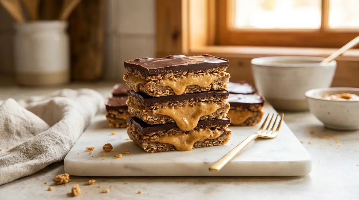 Chocolate Peanut Butter Overnight Bars