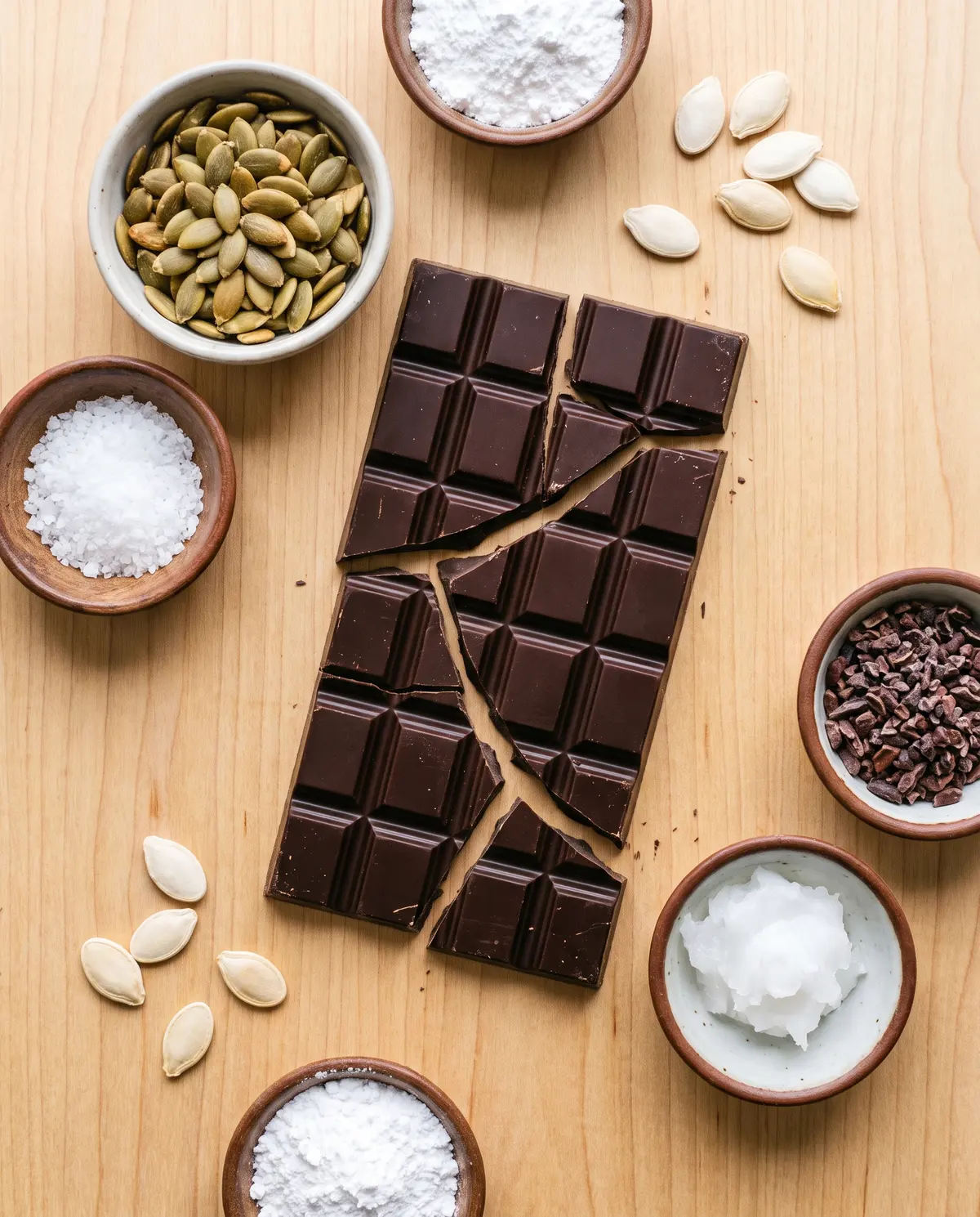 Dark Chocolate Pumpkin Seed Bark (3-Ingredient Homemade Candy)