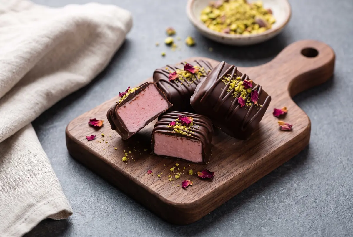 Homemade Chocolate-Dipped Rose Turkish Delight (Lokum)
