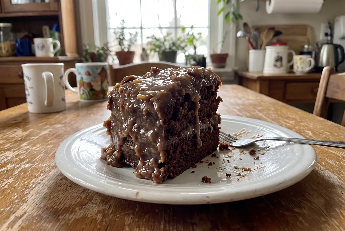 Classic German Chocolate Cake with Coconut-Pecan Frosting