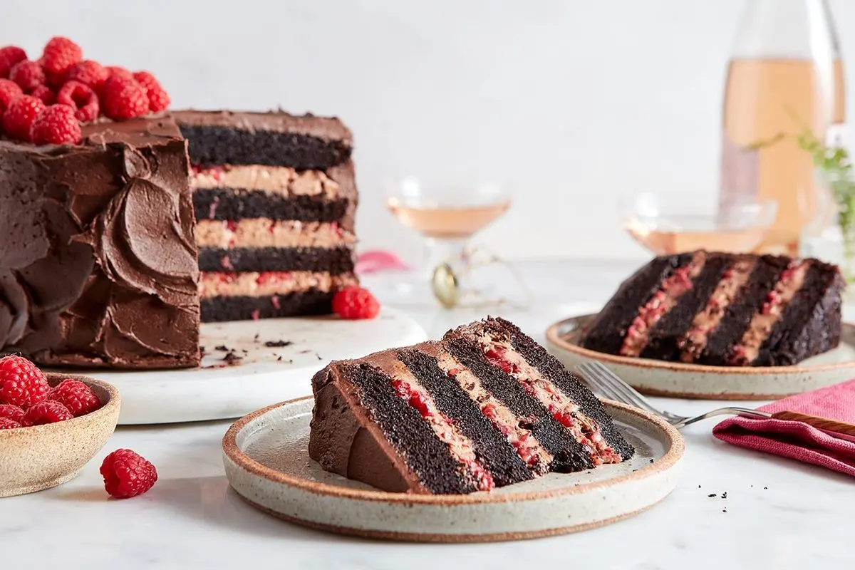 Chocolate Mousse Cake with Raspberries Recipe