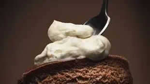 Milk Chocolate Soufflés with Nougat Whip