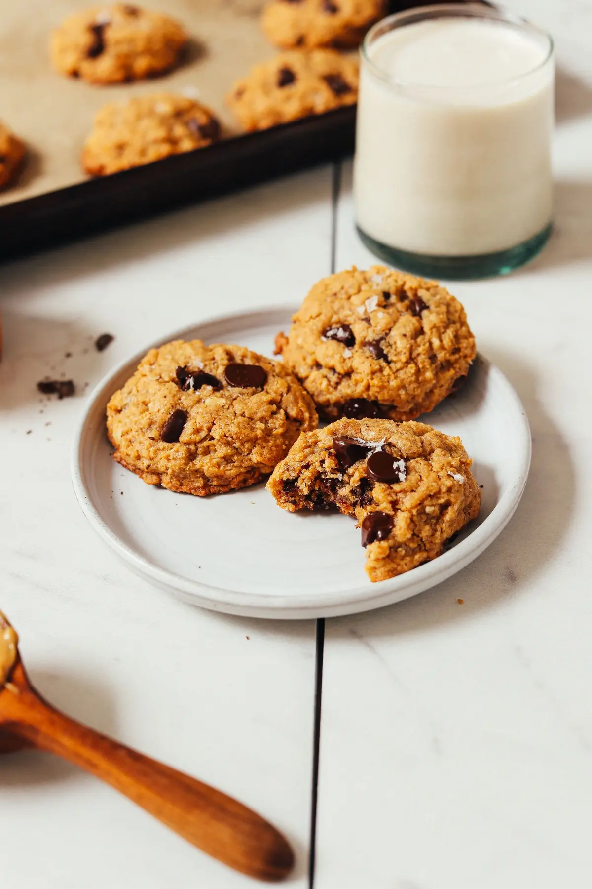 Healthier Peanut Butter Chocolate Chip Cookies
