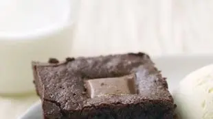 Candy-Bar-Topped Brownies - photo from Bon Appétit