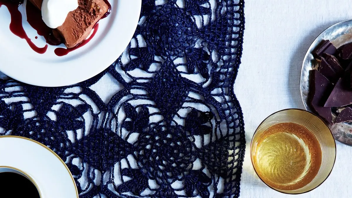 Frozen Chocolate Mousse with Cherry Sauce - photo from Bon Appétit