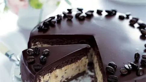 Frozen Mocha Cake with Chocolate Ganache Glaze Recipe | Bon Appétit