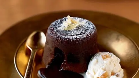Winter-Spiced Molten Chocolate Cakes with Rum-Ginger Ice Cream Recipe | Bon Appétit