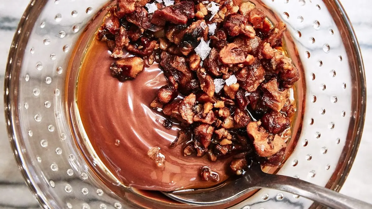 Chocolate Budino With Candied Walnuts Recipe | Bon Appétit