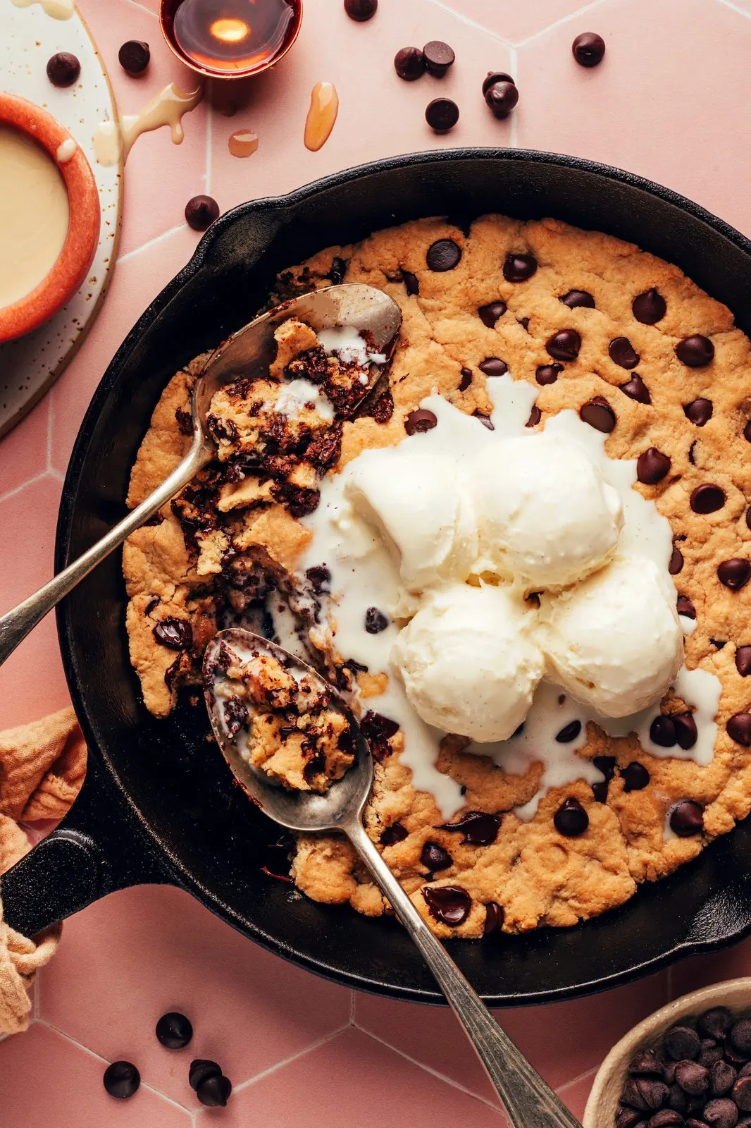 Tahini Chocolate Chip Skillet Cookie