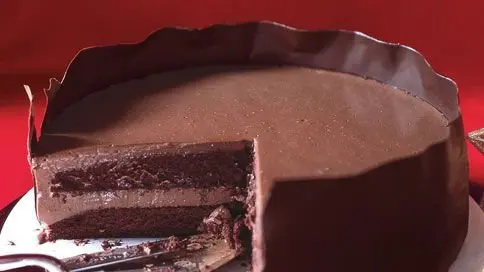 Chocolate Panna Cotta Layer Cake