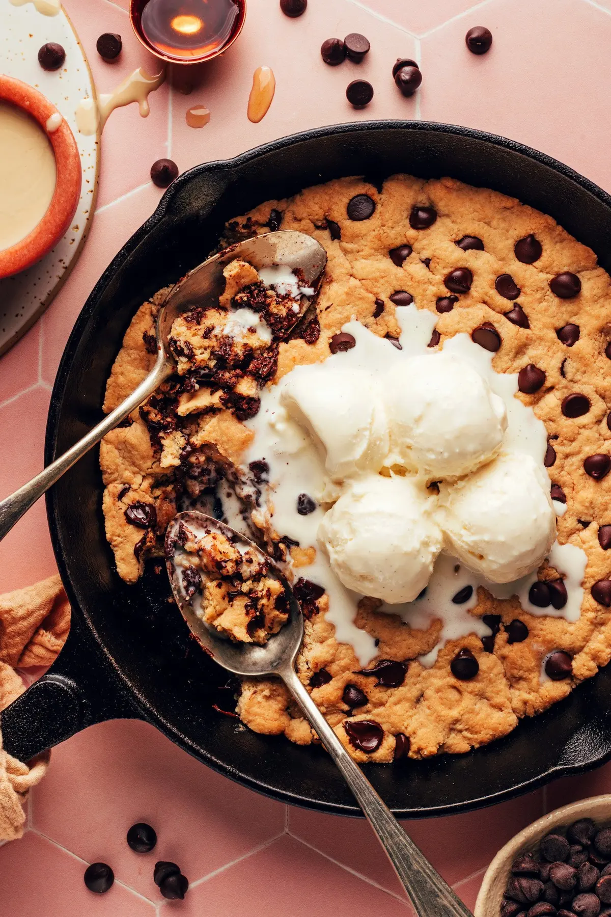 Tahini Chocolate Chip Skillet Cookie