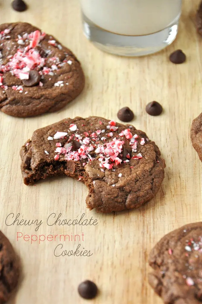 Chewy Double Chocolate Peppermint Cookies