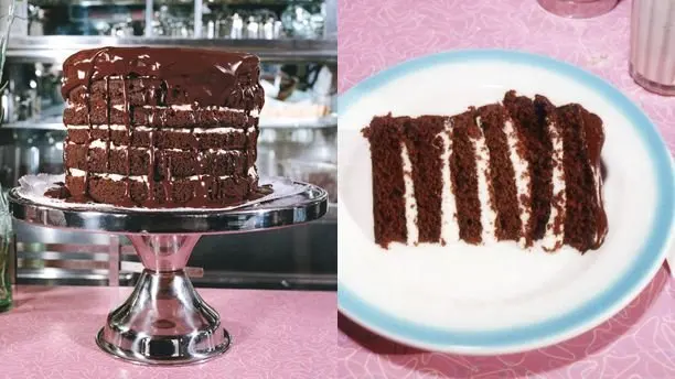 Mile-High Chocolate Cake with Vanilla Buttercream Recipe