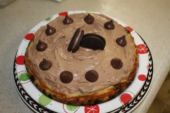 Vanilla Cheesecake with Chocolate Mousse Topping Recipe