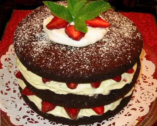 Chocolate Raspberry (Or Strawberry) Tall Cake recipe