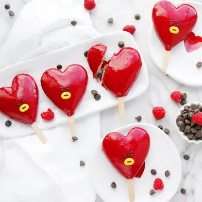 Double Chocolate Raspberry Mousse Pops recipe