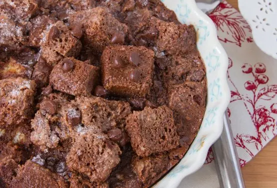 Sugar Topped Chocolate Bread Pudding recipe