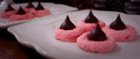 Cherry Chocolate Kiss Cookies  Valentine Kisses