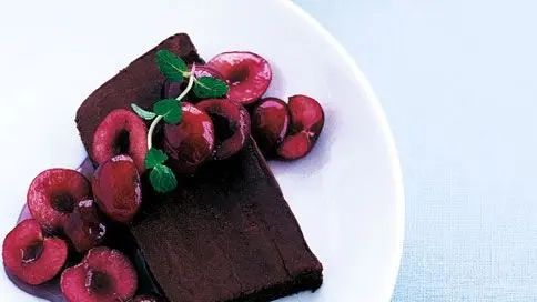 Bittersweet Chocolate Marquise with Cherry Sauce Recipe