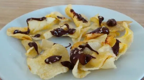 Potato Chips Drizzled With Chocolate Recipe
