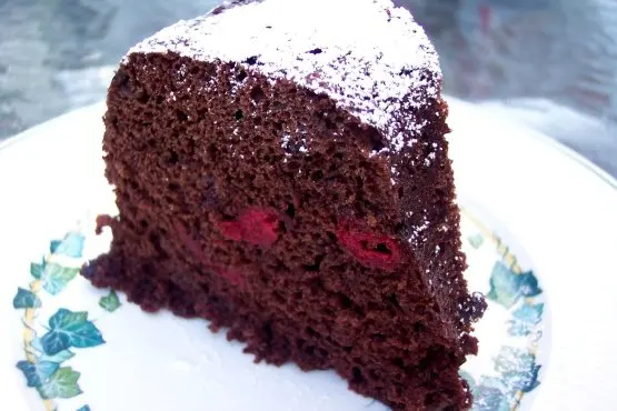 Microwave Chocolate Cherry Snack Cake Recipe