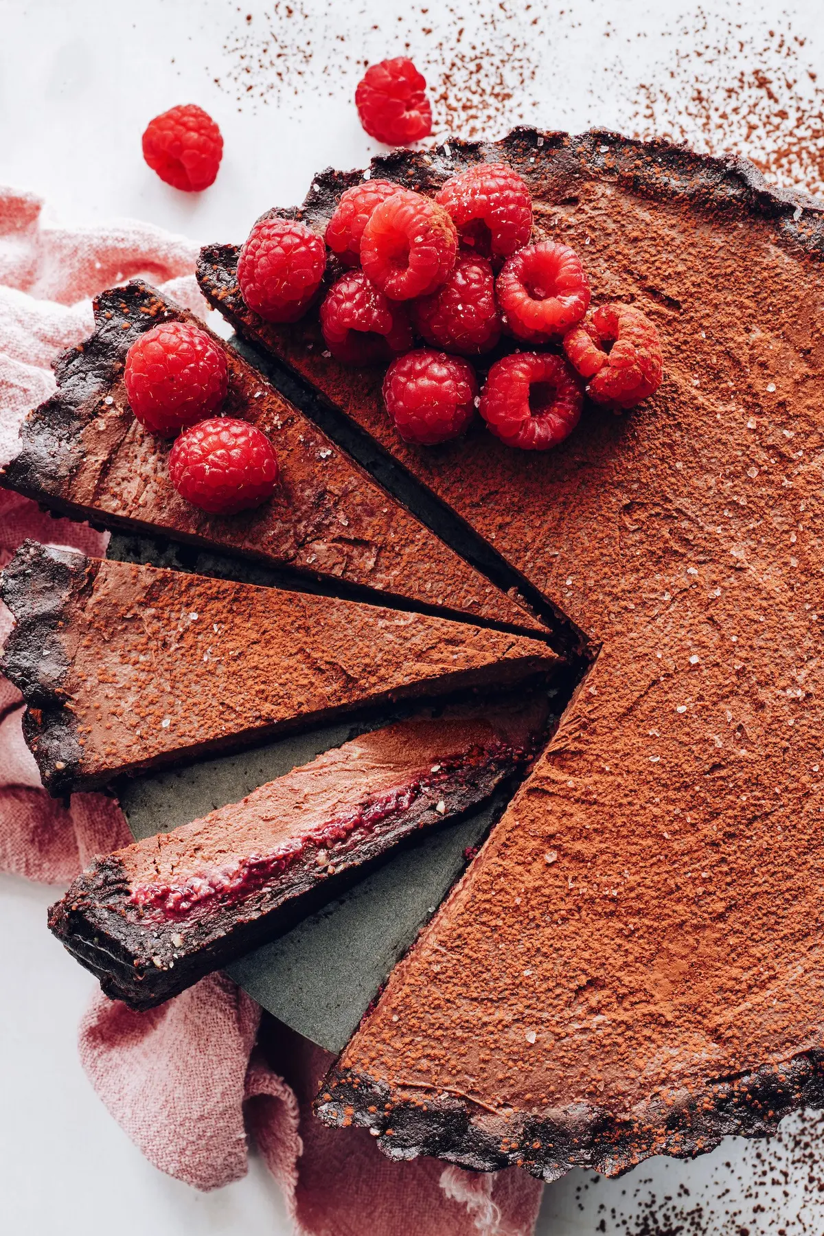 Vegan Raspberry Chocolate Ganache Tart