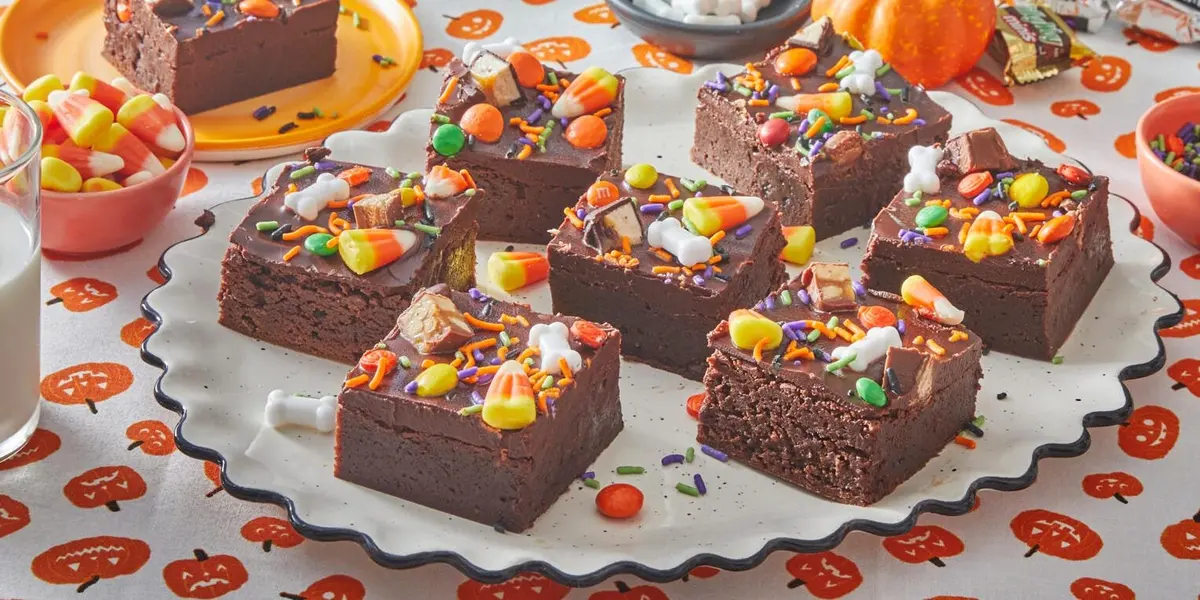 Raid the Candy Bowl for Fudgy Halloween Brownies