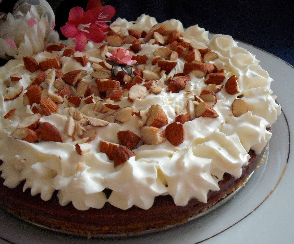 Chocolate & Hazelnut Muhallabieh - Middle Eastern Cream Tart
