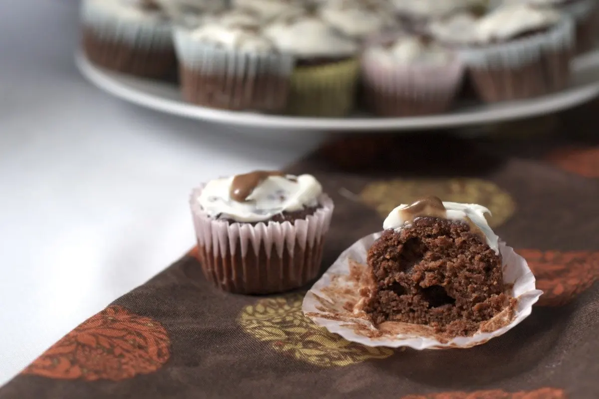 Moist Chocolate Banana Whole Wheat Cupcakes