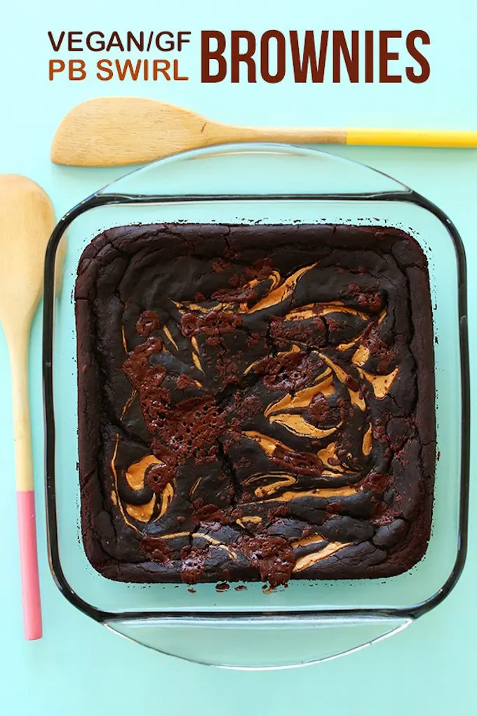 Vegan Peanut Butter Swirl Brownies