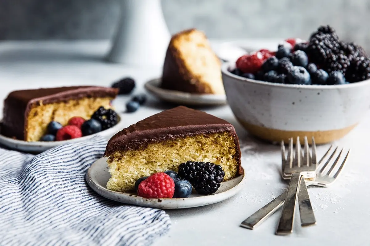 Classic Yellow Cake with Fudge Frosting