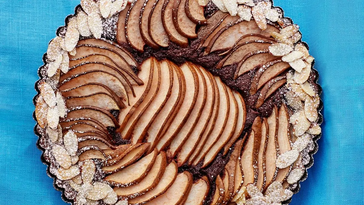 Chocolate-Almond Pear Tart Recipe